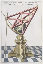 Astronomical sextant of Tycho Brahe from an atlas by Joan Blaeu, Amsterdam, 1665