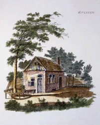 Cottage from Magazine of Garden Gems by G. van Laar, published 1802