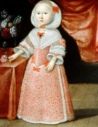 Girl holding a Pink and White Flower, c.1640