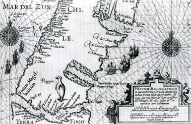 Map of the Strait of Magellan, plate from Oliver van Noort