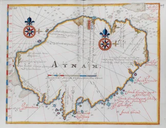 Map of the island of Aynam