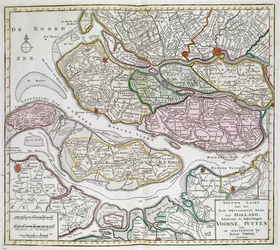 Nieuwe Kaart der van het Zuid Westelykste deel van Holland, behelzende de Baljuwschappen Voorne, Putten, enz. [Thirty-six maps of the Netherlands]