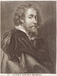Portrait of Peter Paul Rubens plate 30 from a Series of Portraits of Artists, engraved by Joannes Meyssens