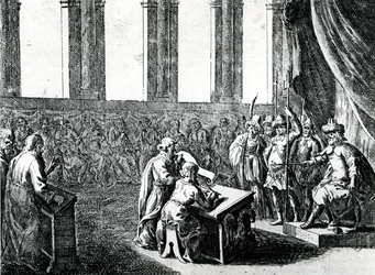 Ptolemy Philadelphus, King of Egypt, summons 72 men from Judaea to translate Jewish law into Greek, c.1700