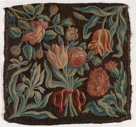 Tapestry Cushion Cover Depicting Tulips, Made Possibly in Holland