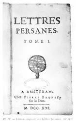 Titlepage of Les Lettres Persanes by Charles de Montesquieu