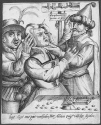 Trepanning, engraved by H. Weydmans (16th century)