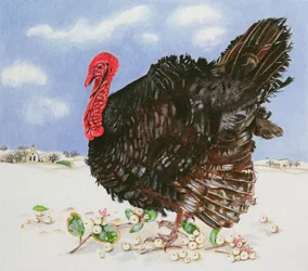 Black Turkey with Snow Berries, 1996