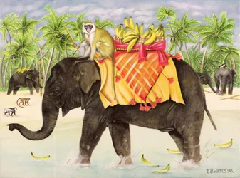 Elephants with Bananas, 1998