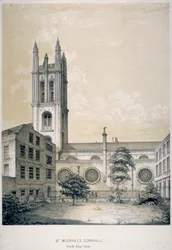 South-east view of the Church of St Michael, Cornhill, City of London