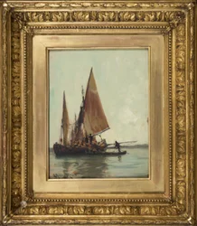 Venetian barge on the lagoon