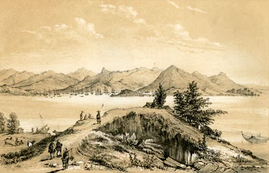 The bay and island of Hong Kong