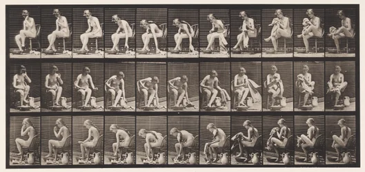 Lifting a Towel While Sitting, and Wiping Feet