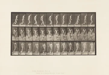 Plate 537. Single Amputation of Leg; Hopping with Crutches