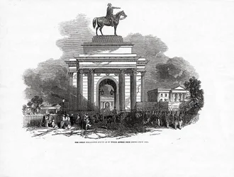 The Great Wellington Statue as it would appear from Constitution Hill, published in 