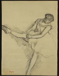 Dancer Seated, Readjusting Her Stocking, c.1880
