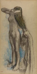 Woman Combing Her Hair