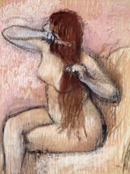 Nude Seated Woman Arranging her Hair, c.1887-1890