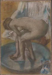 Woman Bathing in a Shallow Tub