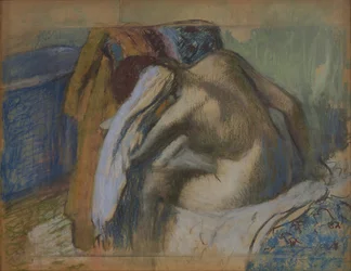 Woman Drying Her Hair After the Bath
