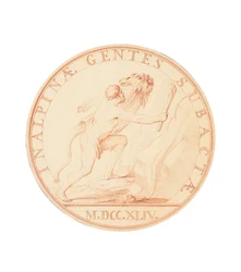 Hercules armed with a club about to cross the Alps, 1744