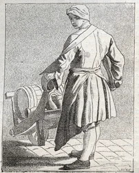 The vinegar merchant - Small trade of Paris (engraving by Edme Bouchardon)