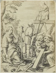 Photoreproduction of the engraving Les scieurs de long