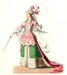 French Woman in Ballet Dance Costume