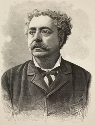 Portrait of Edmondo De Amicis, Italian author, engraving by E Mancastroppa from photograph by Schemboche from L