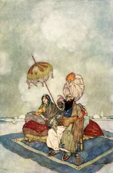 The Princess Watching the Combat from the Roof of the Palace, Illustration from 