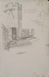 Sketch of the Bell Tower at New College, Showing Detail of Leaded Roof, 1908