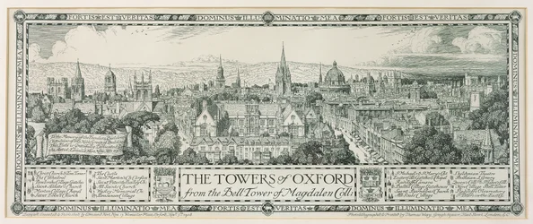 The Towers of Oxford from the Bell Tower of Magdalen, 1908