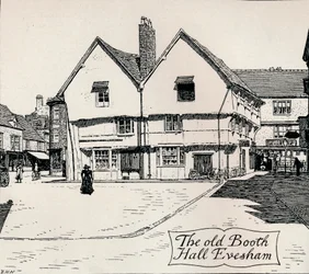The old Booth Hall, Evesham, 19th century