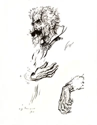 Don Quixote. Pen Sketch from Line: An Art Study
