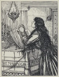 Tennyson, Illustration for A Dream of Fair Women and Other Poems