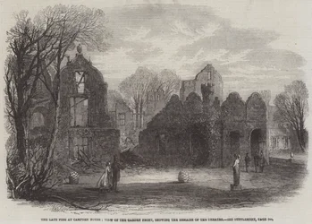 The Late Fire at Campden House, View of the Garden Front