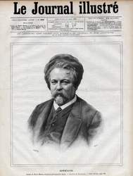 Portrait of Alfred Grevin (1827-1892), Sculptor, Cartoonist, and Designer of French Theatre Costumes (engraving by Navellier after Nadar