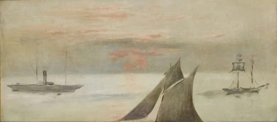 Boats at Sea, Sunset