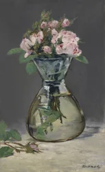 Moss Roses in a Vase