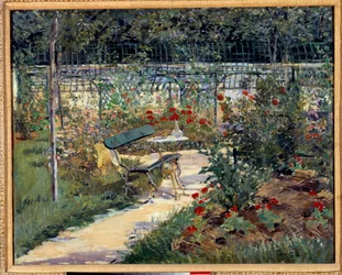 My garden, the bench. Painting by Édouard Manet (1832-1883)