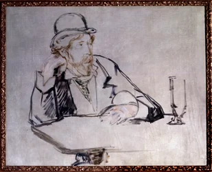 Portrait of the Irish novelist Georges Moore (1852-1933) at the café, drawing by Édouard Manet (1832-1883), 1879, New York, Museum of Modern Art