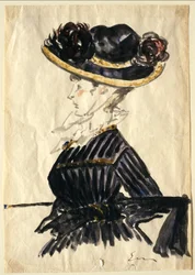 Woman in Large Hat