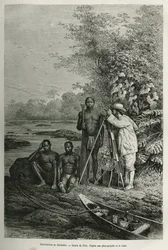 Observation at theodolite (engraving after a drawing by Riou, to illustrate the story 