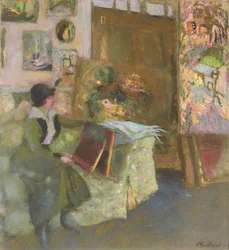 Model on a Green Couch