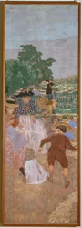 Park in Paris: Children Playing and Nursemaids