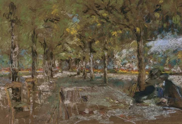 Reading beneath the trees at Amfreville