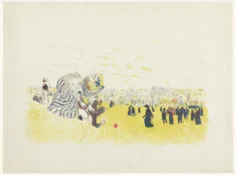 Woman and Playing Child in Park with Walkers