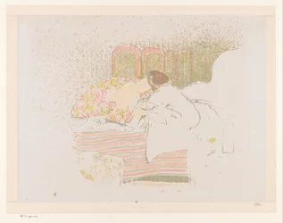 Woman with Child on Bed