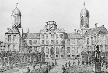 Hospital in Philadelphia, United States of America, Lithography by Edouard de Montule