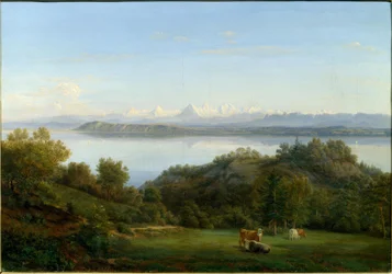 View from Neuchâtel to the Alps